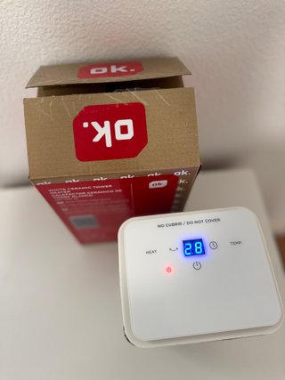 Calefactor cerámico con temporizador, compacto