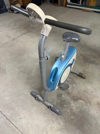 Bicicleta Estática Azul y Gris
