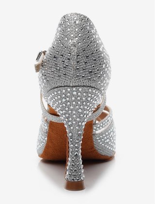Zapatos de bailes latinos plateados talla 37