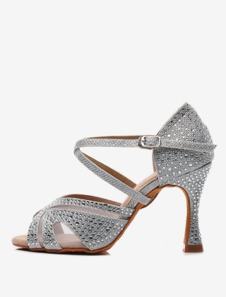 Zapatos de bailes latinos plateados talla 37
