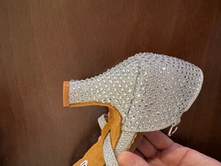 Zapatos de bailes latinos plateados talla 37