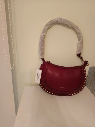 Bolso bandolera Isabel Marant burdeos tachuelas