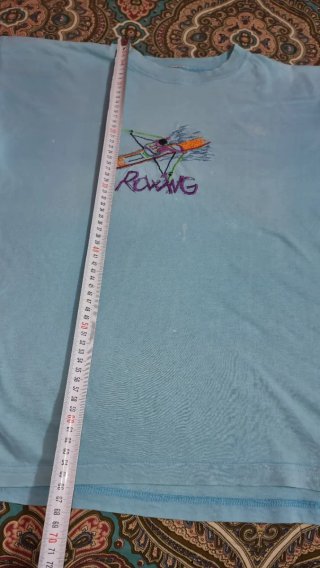 Maglietta vintage 90s Rowing unisex azzurro