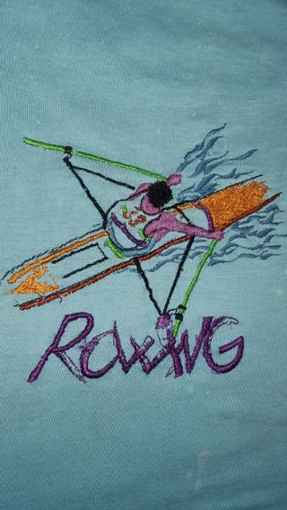 Maglietta vintage 90s Rowing unisex azzurro