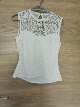 Blusa Zara Encaje Blanco