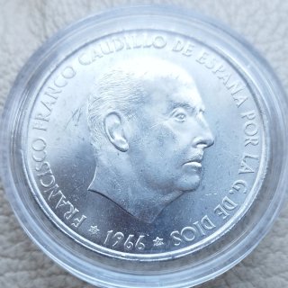 Reluciente 100 pesetas de plata (paquillo) 1966*66