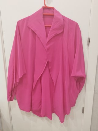 Blusón de seda fucsia