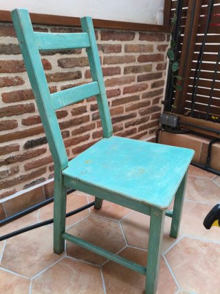 Lote 2 Sillas Madera IKEA IVAR Chalk Paint Verde