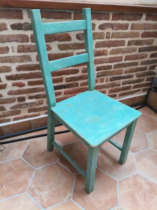 Lote 2 Sillas Madera IKEA IVAR Chalk Paint Verde