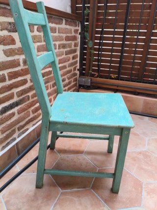 Lote 2 Sillas Madera IKEA IVAR Chalk Paint Verde