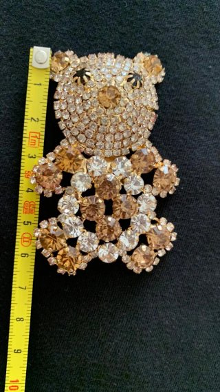 Ciondolo Orsetto Strass Oro e Marrone