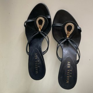 Sandalias fiesta Marisa Rey negras con pedrería