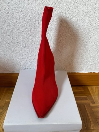 Botines calcetín de tela rojos