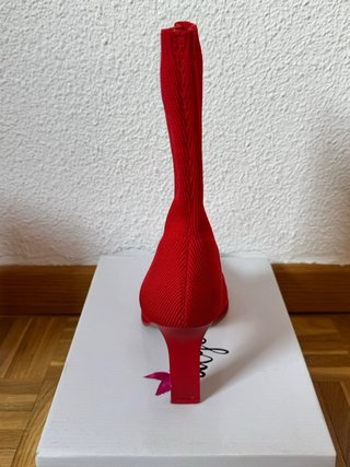 Botines calcetín de tela rojos