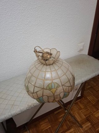 Lámpara de techo cristal y metal