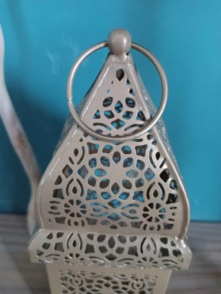 Farolillo árabe metal dorado 22cm
