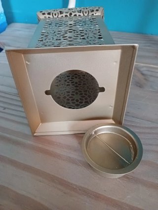 Farolillo árabe metal dorado 22cm