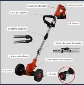 Desbrozadora Eléctrica Recargable (2 Baterías)