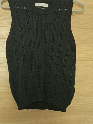Chaleco de punto negro Zara Talla S