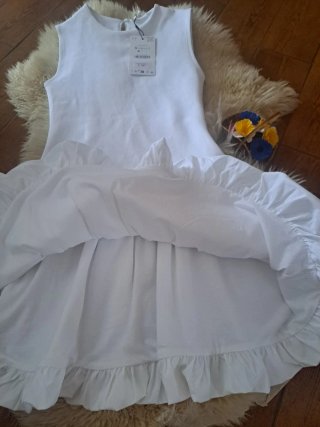 Vestido Zara Blanco Estrenar con Etiqueta