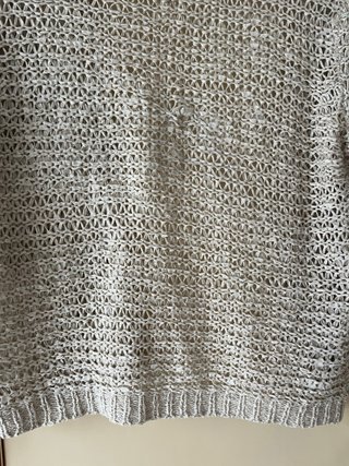 Chaqueta punto calado beige corta talla única