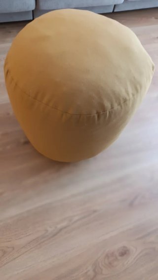 Puf Cilindro Mostaza Tela