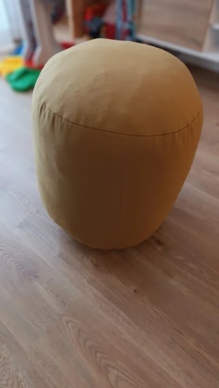 Puf Cilindro Mostaza Tela