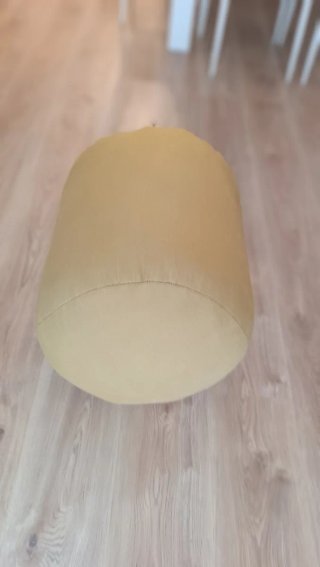 Puf Cilindro Mostaza Tela