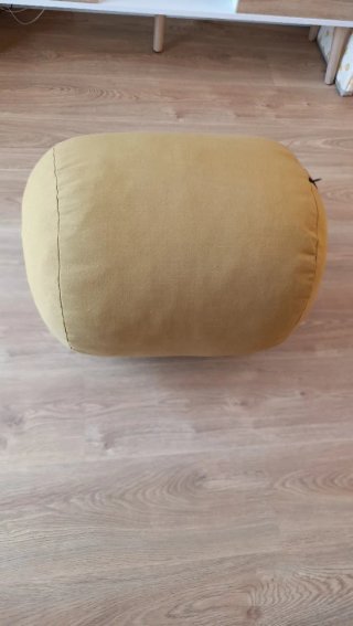 Puf Cilindro Mostaza Tela