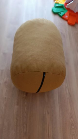 Puf Cilindro Mostaza Tela