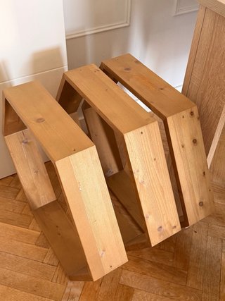 Estanterías hexagonales de madera (3 uds)