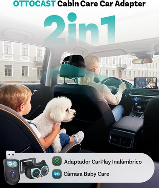OTTOCAST Cabin Care 2026 CarPlay Vigilabebés 1080p