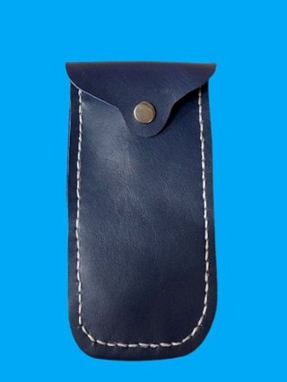 Funda de cuero para gafas azul marino