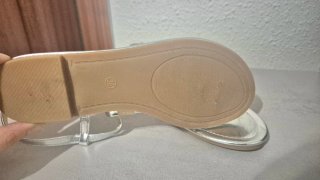Sandalias planas plateadas