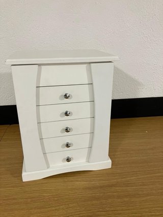 Joyero organizador blanco con espejo