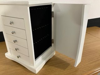 Joyero organizador blanco con espejo