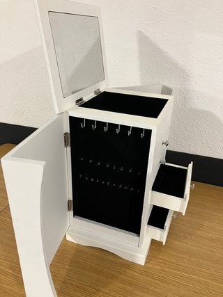 Joyero organizador blanco con espejo