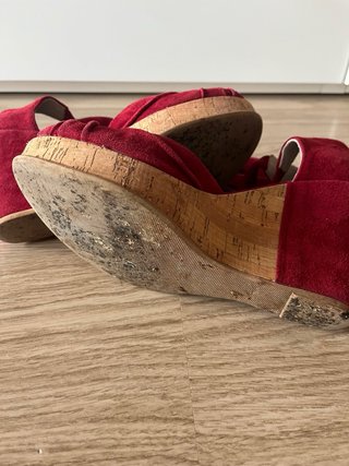 Sandalias cuña burdeos talla 37