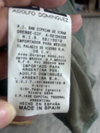Chaqueta Adolfo Dominguez Lino Verde Talla 42