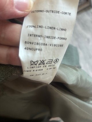 Chaqueta Adolfo Dominguez Lino Verde Talla 42