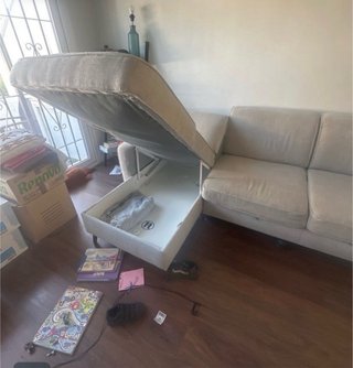 Sofá Cama Gris Tela
