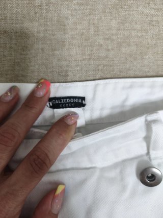 Falda-pantalón vaquera blanca Calzedonia