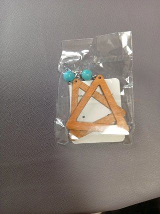 Pendientes Triángulo Madera Turquesa