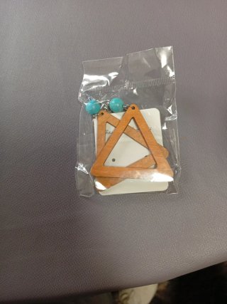 Pendientes Triángulo Madera Turquesa