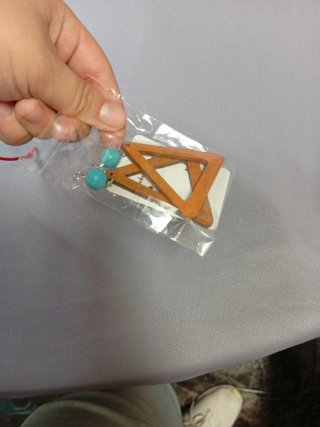 Pendientes Triángulo Madera Turquesa