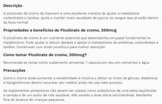 Suplemento Swanson Cromo Picolinato 200mcg
