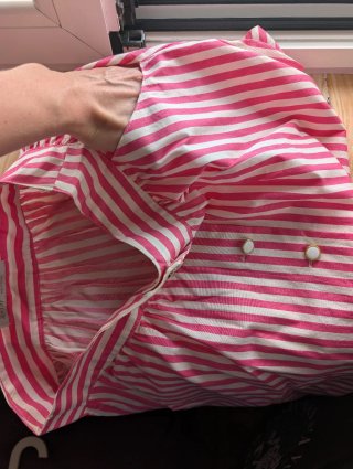 Falda Zara rayas rosa y blanca