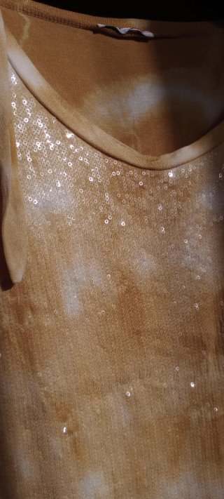 Maglia donna con paillettes oro