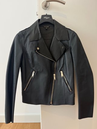 Chaqueta Piel azul Massimo Dutti