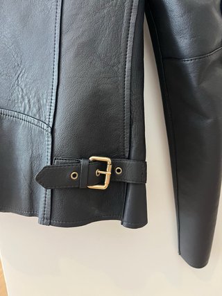 Chaqueta Piel azul Massimo Dutti